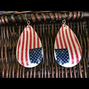 Patriotic Leather Earrings